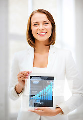 Image showing businesswoman with tablet pc