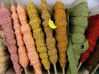 Image showing texture ribbons on a shelf