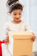 Image showing happy child girl with gift box