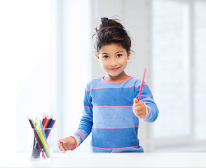 Image showing little girl drawing