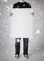 Image showing man showing white blank board