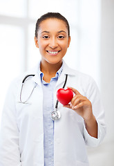 Image showing african doctor with heart