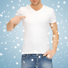 Image showing man in blank white t-shirt