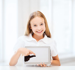 Image showing girl with tablet pc at school