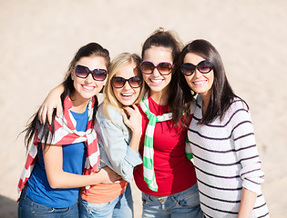 Image showing beautiful teenage girls or young women having fun