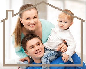 Image showing family with child and dream house