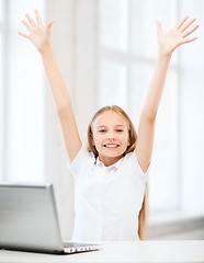 Image showing girl with laptop pc at school