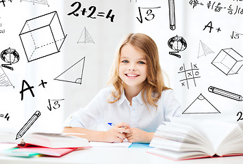 Image showing student girl studying at school