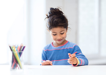 Image showing little girl drawing