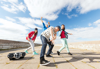 Image showing group of teenagers dancing