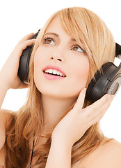 Image showing happy girl with headphones
