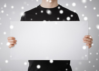 Image showing man with blank white board