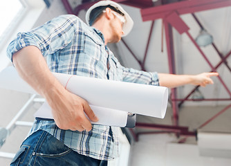 Image showing man with blueprint