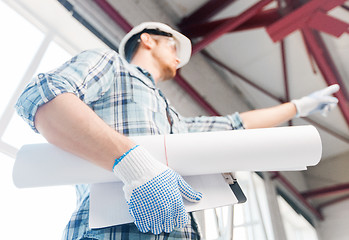 Image showing man with blueprint