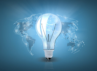 Image showing light bulb with world map