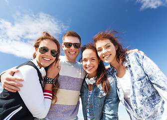 Image showing group of teenagers outside