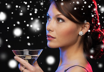 Image showing woman with cocktail