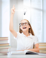 Image showing student girl studying at school