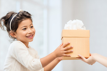 Image showing happy child girl with gift box