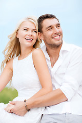 Image showing couple in shades at sea side