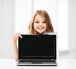 Image showing girl with laptop pc at school