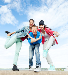 Image showing group of teenagers dancing