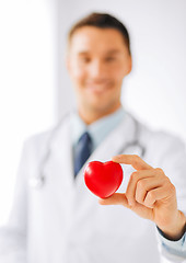 Image showing male doctor with heart