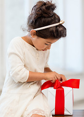 Image showing happy child girl with gift box