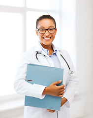 Image showing african female doctor in hospital