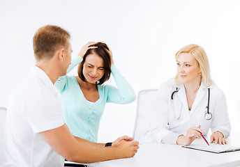 Image showing doctor with patients in hospital