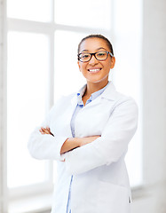 Image showing african female doctor in hospital