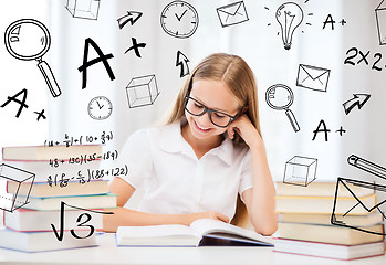 Image showing student girl studying at school