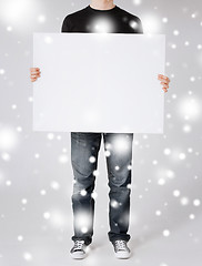 Image showing man showing white blank board