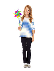 Image showing child with colorful windmill toy