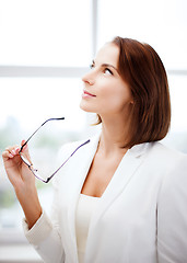 Image showing businesswoman with eyeglasses