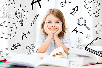 Image showing student girl studying at school