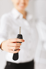 Image showing woman hand holding car key