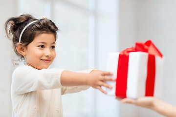 Image showing happy child girl with gift box