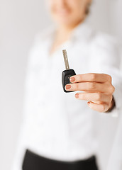 Image showing woman hand holding car key