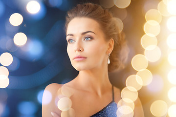 Image showing woman with diamond earrings