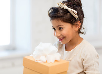 Image showing happy child girl with gift box