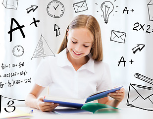 Image showing student girl studying at school