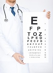 Image showing male ophthalmologist with eye chart