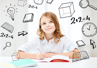 Image showing student girl studying at school