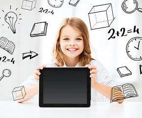 Image showing girl with tablet pc at school