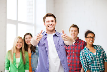 Image showing student with group of students at school