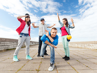 Image showing group of teenagers dancing