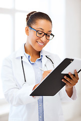 Image showing african female doctor in hospital