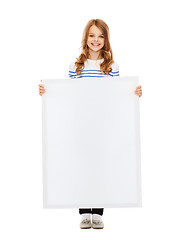 Image showing little girl with blank white board