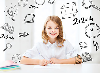 Image showing student girl studying at school